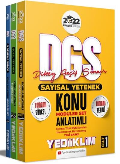 Yediiklim Prestij Serisi DGS Konu Anlatımlı Modüler Set 3 Cilt 2022 YENİ