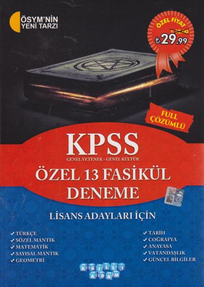 Akıllı Adam KPSS Lisans Özel 13 Fasikül Deneme