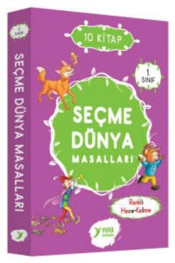 Yuva 1. Sınıf Seçme Dünya Masalları Düz Yazılı Renkli Hece Kelime 10 Kitap