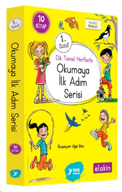 Yuva 1. Sınıf Dik Temel Harflerle Okumaya İlk Adım Serisi Elakin Yeni Ses Grupları 10 Kitap