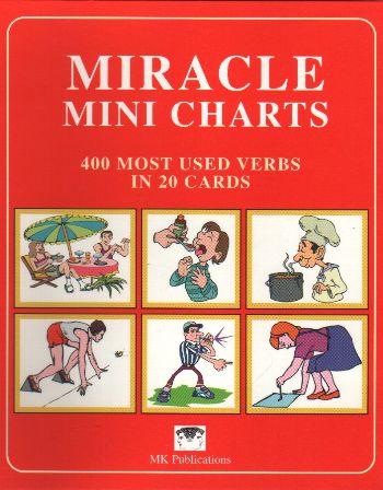 Miracle Mini Charts 400 Most Used Verbs in 20 Cards Kırmızı